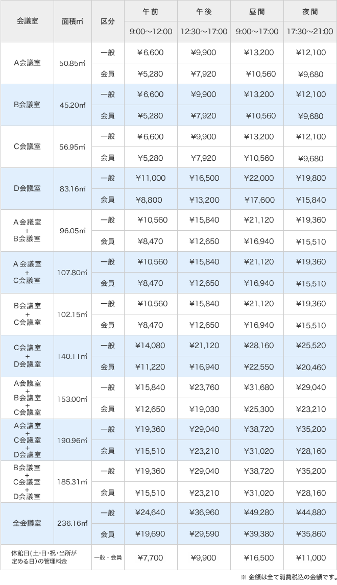 料金表1